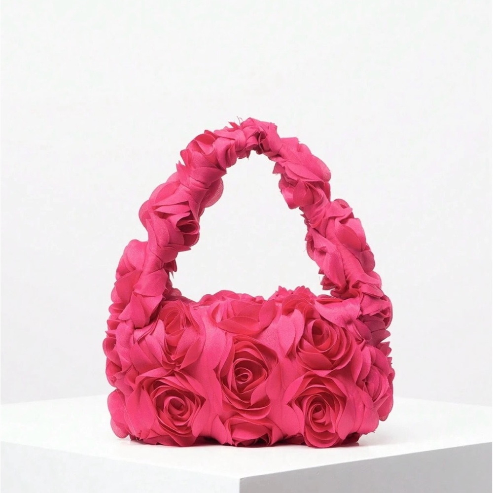 Elegant Pink Rose Handbag